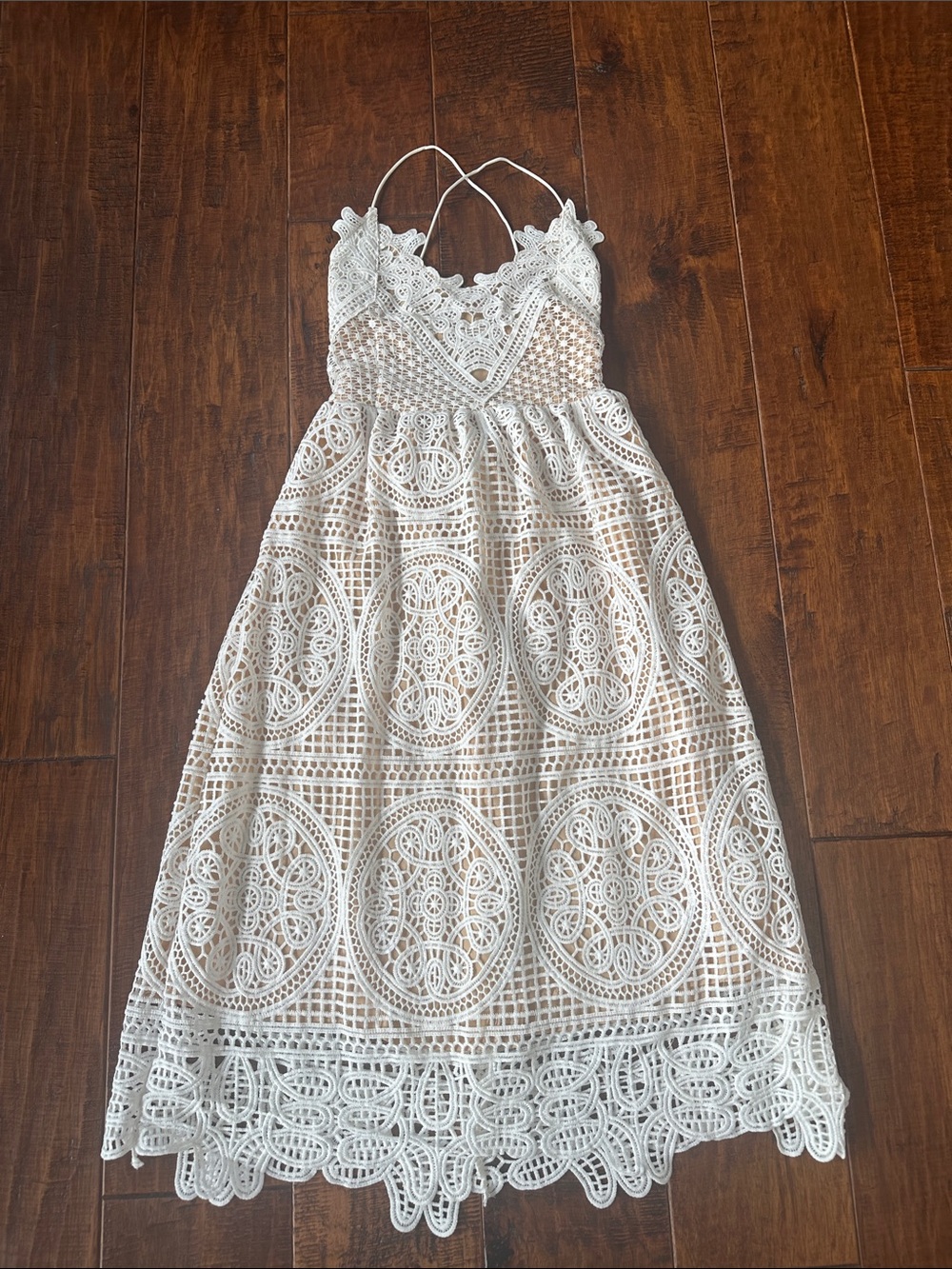 Chicwish Moonlit Night Cross Back Crochet Cami Dress